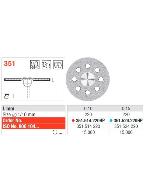 Edenta 351.524.220HP 0,15 Superflex,alul gyémántozott