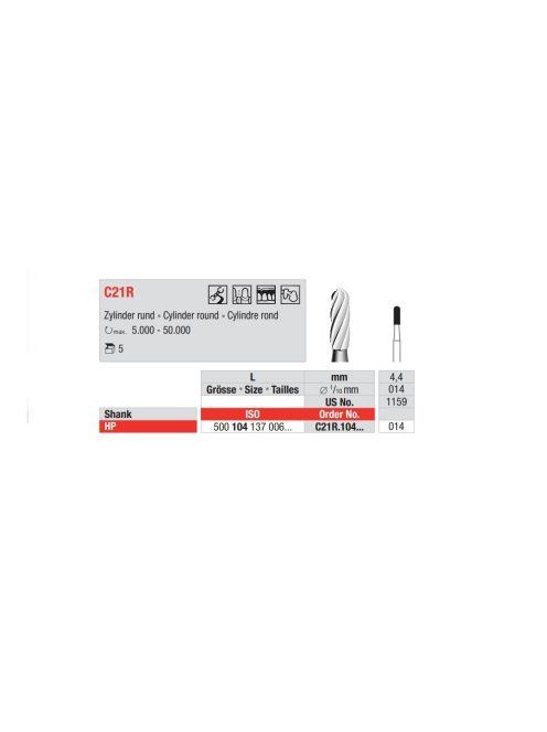 Edenta C21R.104.010 HP carbid fisszura