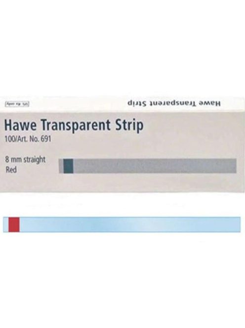 Hawe 691 Transparent Strips 8mm piros,100db,100mm