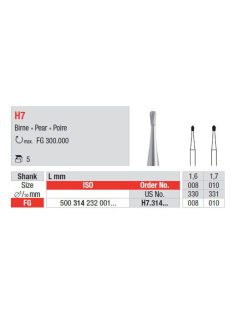 Edenta H7.314.012 Fg carbidfejü acélfúró körte