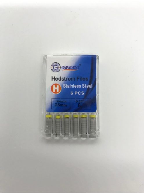 H-File Gapadent 25mm,08,szürke 6db,kézi