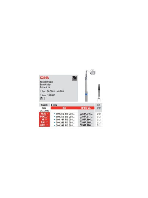 Edenta C 254A.316.012 Surgical FgXL cutter 500 316 415 298 012