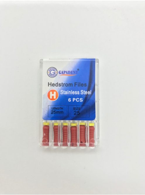 H-File Gapadent 25mm,25,piros 6db,kézi