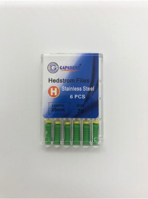 H-File Gapadent 25mm,70,zöld 6db,kézi