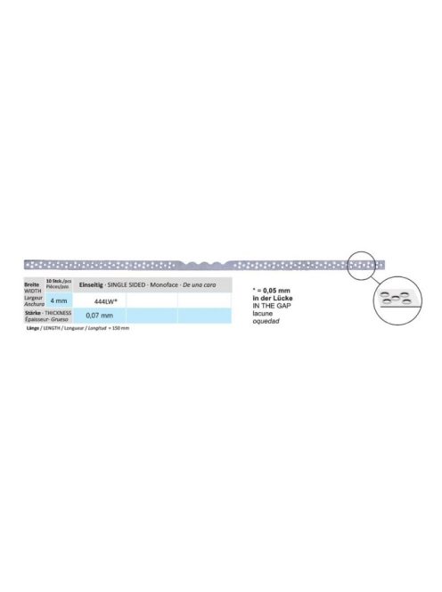 Horico 444LW 4mmx0.07mm egyold. 10db,Perforált Steelcarbo Strips,150mm