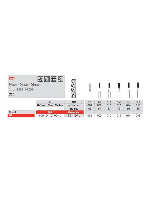Edenta C21.104.009 HP fisszura carbid