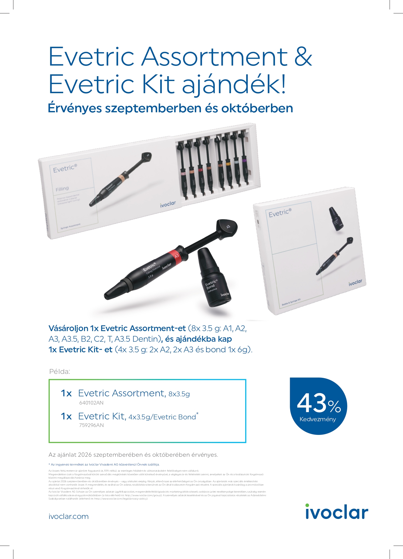 Evetric kit promóció